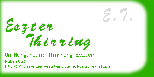 eszter thirring business card